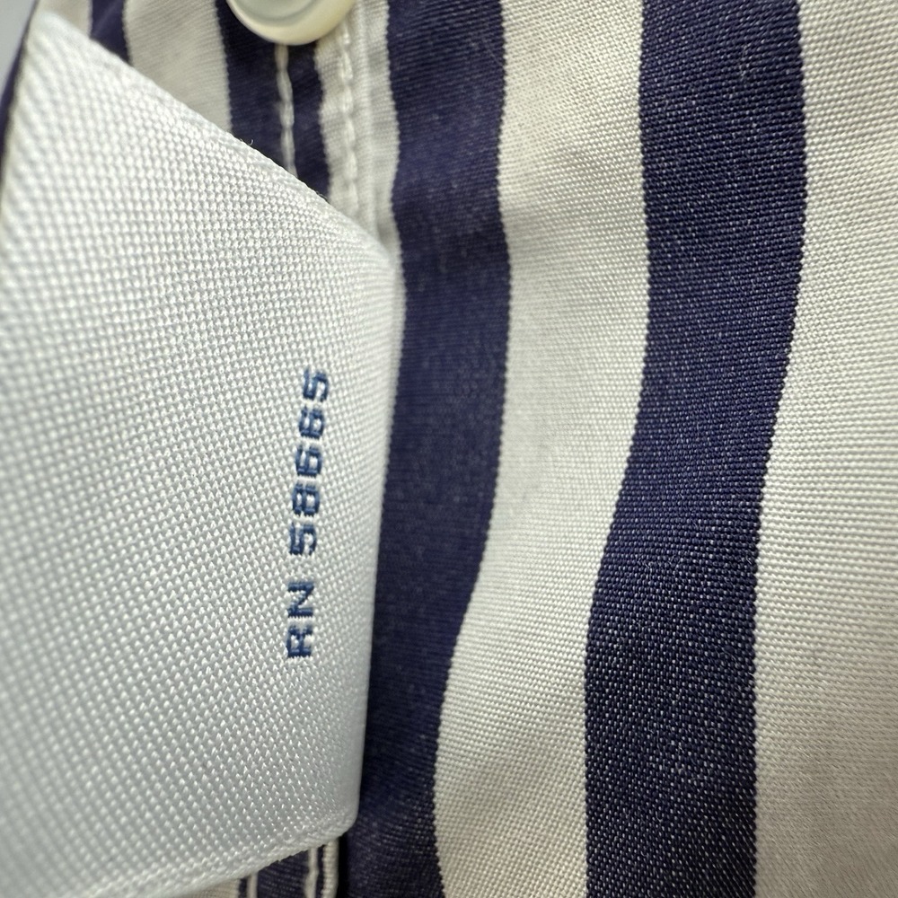 Vtg Falconnable Men American Flag Shirt M Stripe Cotton Luxury France Old Money - Picture 7 of 8